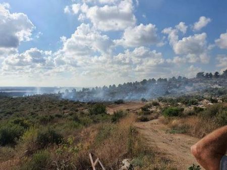 إندلاع حريق هائل في منطقة وعرية في زيمر